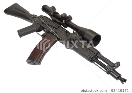Modern model AK - 105 assault rifle with optic scope Modern model AK - 105 assault rifle with optic scope 92410171