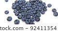 Blueberry isolated on white background. Ripe fresh blueberry  92411354