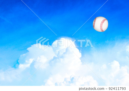 White ball flying in the sky 92411793