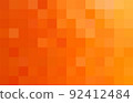Orange vector background from squares. The template can be used as a autumn backdrop. Abstract Geometric texture from orange squares for branding, calendar, multicolor card, banner, cover. Minimal 92412484