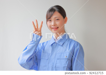 Uniform woman in the third pose 1 Uniform woman in the third pose 1 92412715