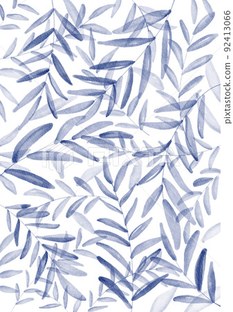 藍葉圖案插圖 92413066