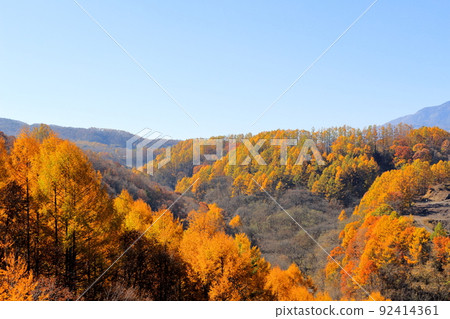 Beautiful Yatsugatake Nobeyama Plateau in late autumn 92414361