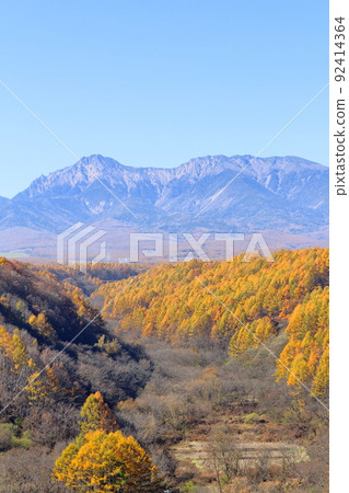 Beautiful Yatsugatake Nobeyama Plateau in late autumn 92414364