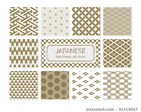 Golden Japanese pattern pattern set 92419687
