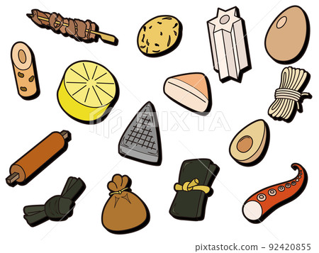 Outline oden icon set (without background) Outline oden icon set (without background) 92420855