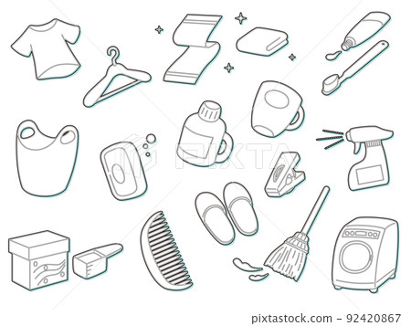 Color shadow everyday goods icon set Color shadow everyday goods icon set 92420867