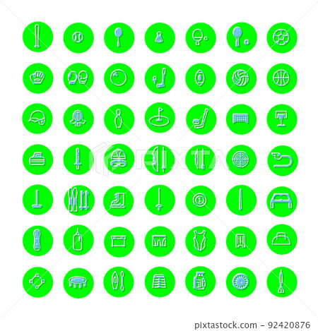 浮雕式運動器材圖標集 浮雕式運動器材圖標集 92420876