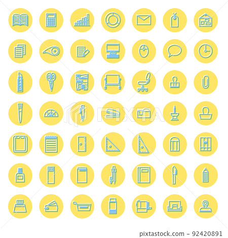 Line relief style business icon set Line relief style business icon set 92420891
