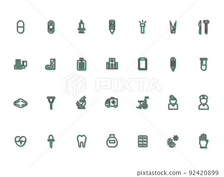 Color shadow mini medical icon set Color shadow mini medical icon set 92420899