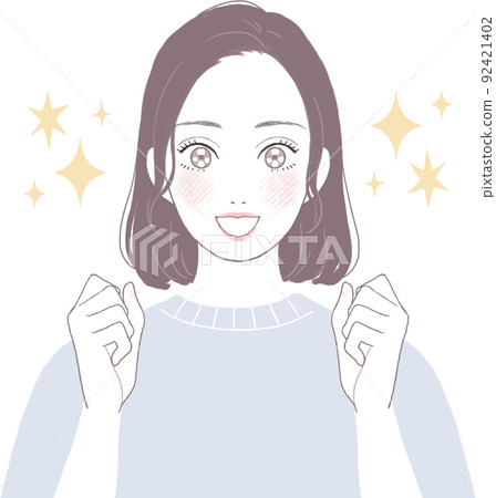 A beautiful woman with a bob cut (straight) that makes her eyes shine Guts pose ver A beautiful woman with a bob cut (straight) that makes her eyes shine Guts pose ver 92421402