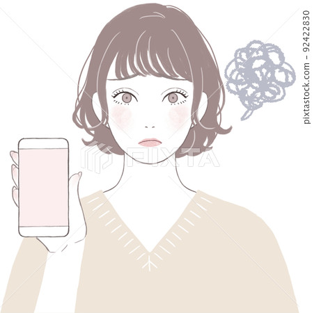 一個有麻煩的智能手機的女人 一個有麻煩的智能手機的女人 92422830