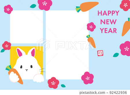 兩張不帶附件的攝影流行和彩色 2023 年新年賀卡 兩張不帶附件的攝影流行和彩色 2023 年新年賀卡 92422936