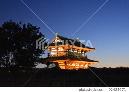 夜晚的朱雀門(平城宮遺址) 夜晚的朱雀門(平城宮遺址) 92423671