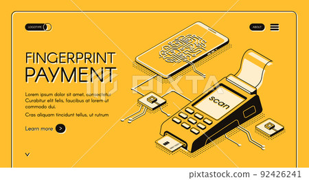 Biometrics technologies company vector web banner 92426241