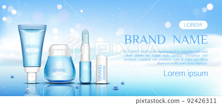 Winter cosmetic chapstick, lip balm and cream jar 92426311