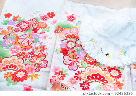 A photo of a kimono worn to visit the shrine. A photo of a kimono worn to visit the shrine. 92426386