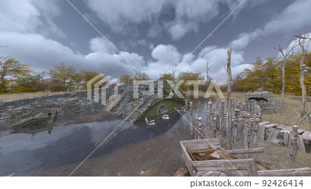 A submerged house A submerged house 92426414