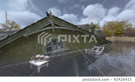A submerged house A submerged house 92426415