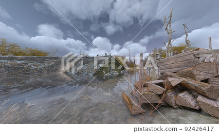 A submerged house A submerged house 92426417