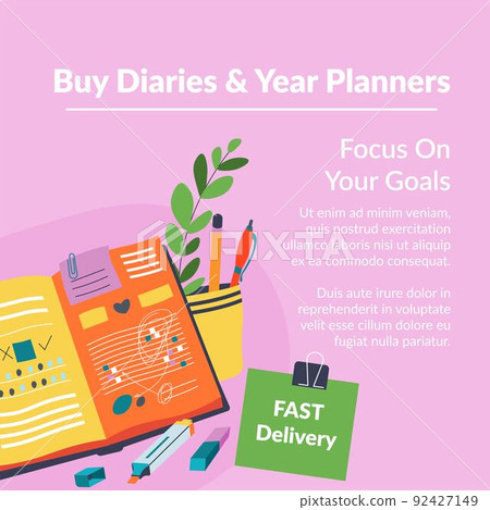 Buy diaries and year planners focus on your goals 92427149