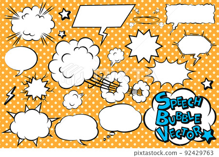 A set of fun American comic-style speech bubbles A set of fun American comic-style speech bubbles 92429763