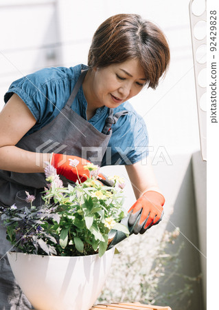 做集體種植和園藝的婦女 做集體種植和園藝的婦女 92429828