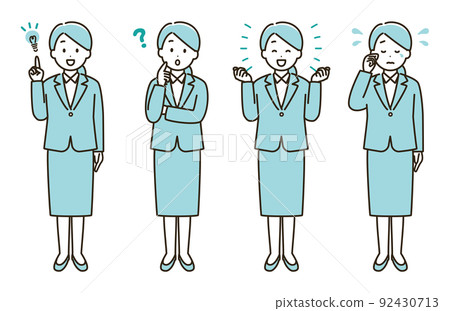 新兵服女性表情變化圖集②（淺藍色版） 92430713