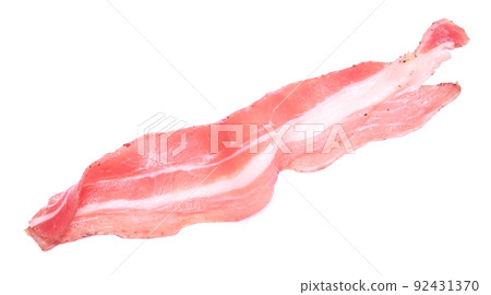Organic bacon meat isolated on white background 92431370