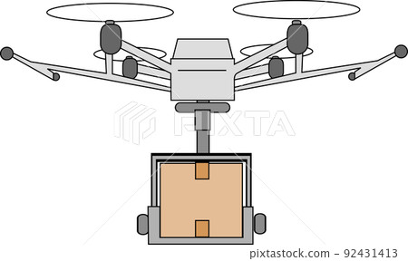 拿著和攜帶行李的無人機的圖像 92431413