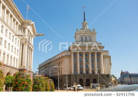 Square with the former Communist Party headquarters in Sofia, the capital of Bulgaria Square with the former Communist Party headquarters in Sofia, the capital of Bulgaria 92431706