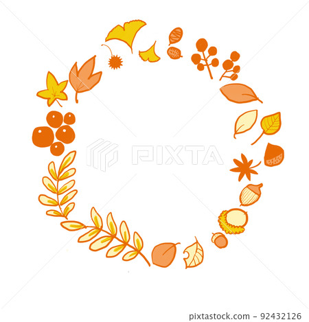 Autumn leaf and nut frame 2 colors 92432126