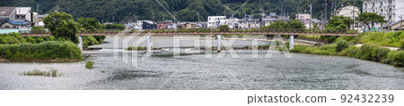 Panorama photo of Shinkoji Bridge over the Kurose River 92432239