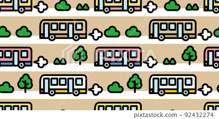 Bus illustration pattern - Stock Illustration [92432274] - PIXTA