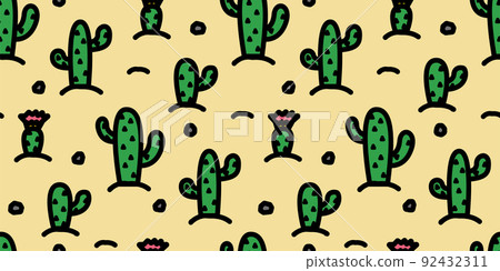 Cactus illustration pattern 92432311