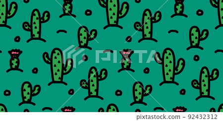 Cactus illustration pattern 92432312