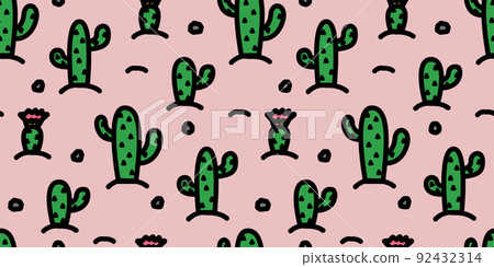 Cactus illustration pattern 92432314