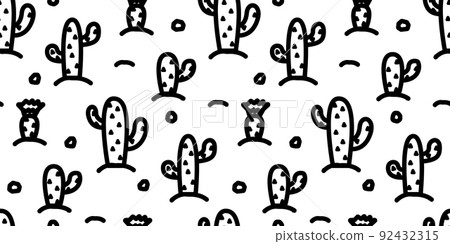 Cactus illustration pattern 92432315