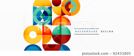 Colorful circle abstract background. Minimal geometric template for wallpaper, banner, presentation 92433805