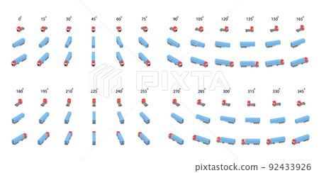 Set of trucks and sami-trailers from different angles. Set of trucks and sami-trailers from different angles. 92433926
