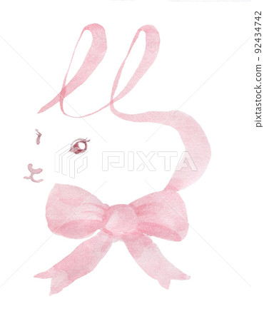 Pink ribbon rabbit - Stock Illustration [92434742] - PIXTA
