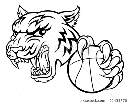 Tiger Baketball Player Animal Sports Mascot Tiger Baketball Player Animal Sports Mascot 92435776