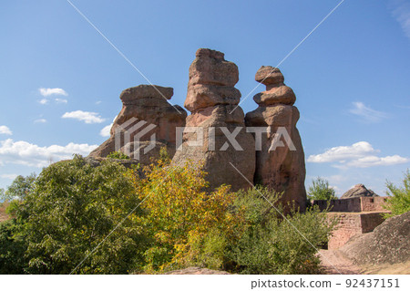 Special-looking rocks seen from inside the Bulgarian tourist attraction, Belogratchik Fortress Special-looking rocks seen from inside the Bulgarian tourist attraction, Belogratchik Fortress 92437151