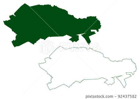 Topia municipality (Estado Libre y Soberano de Durango, Mexico, United Mexican States) map vector illustration, scribble sketch Topia map 92437582