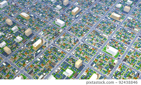 小區街景鳥瞰寬住宅背景 小區街景鳥瞰寬住宅背景 92438846