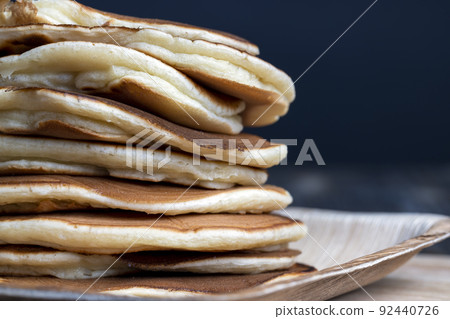 milk pancakes made of wheat flour, close up 92440726