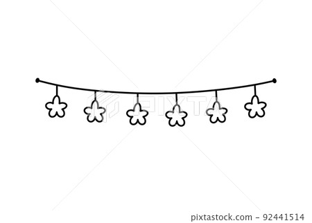 Cute bunting with stars isolated on white Cute bunting with stars isolated on white 92441514