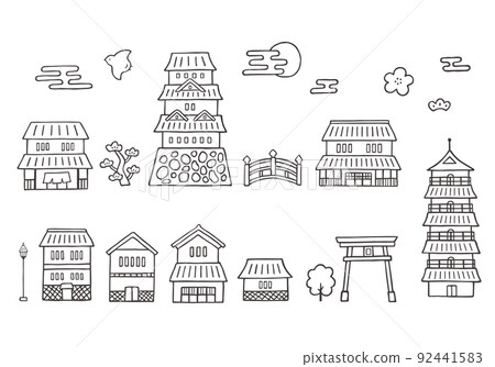 日式建築手繪插畫集（單色） 92441583