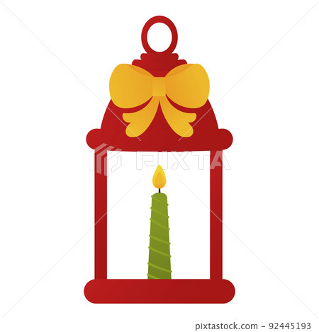 Christmas lantern with cozy candel in cartoon style, isolated on white background, clip art for poster design Christmas lantern with cozy candel in cartoon style, isolated on white background, clip art for poster design 92445193