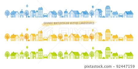 Illustration of the cityscape with a grunge style touch 92447159